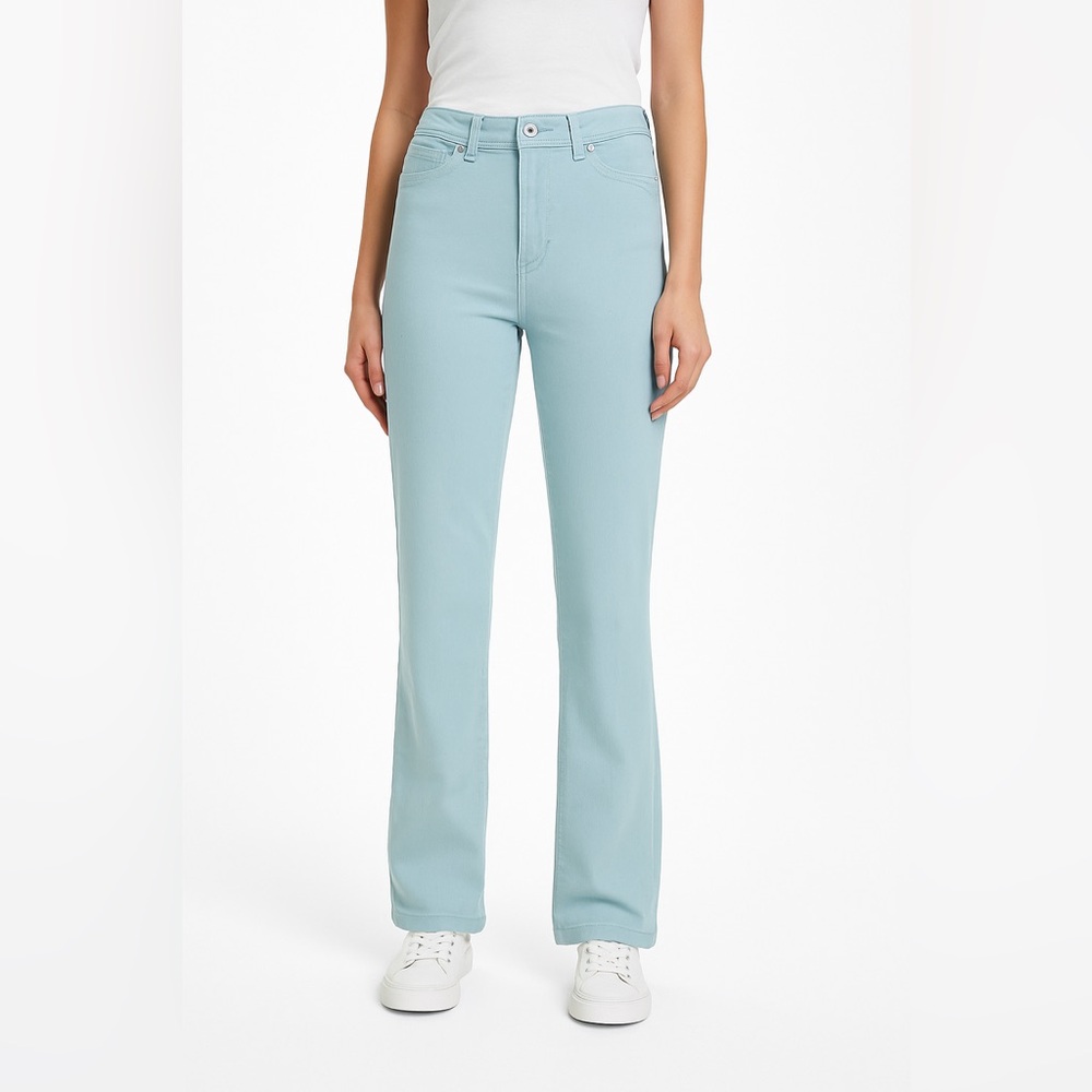 Light Blue Straight Leg Jeans Womens Sz 8 Pants Mid Rise Stretch Casual Office